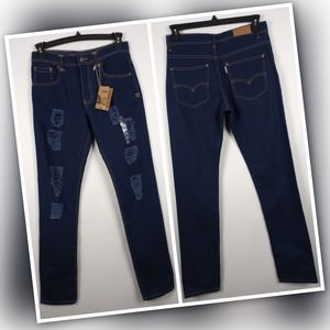 NWT FIL Jeans Size 32 Straight Leg Distressed Jeans